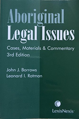 Stock image for Aboriginal Legal Issues: Cases, Materials & Commentary for sale by ThriftBooks-Atlanta