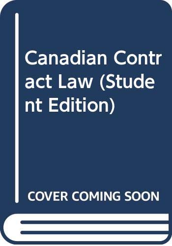 Stock image for Canadian Contract Law for sale by GF Books, Inc.