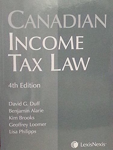 Beispielbild fr Canadian Income Tax Law zum Verkauf von Better World Books