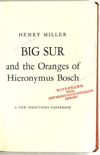 9780434467013: Big Sur and the Oranges of Hieronymus Bosch