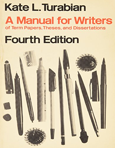 Beispielbild fr Manual for Writers of Research Papers, Theses and Dissertations zum Verkauf von WorldofBooks