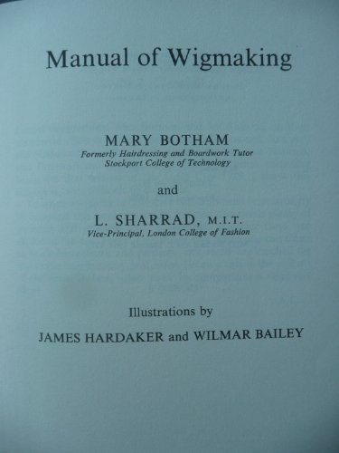 Beispielbild fr Manual of Wigmaking zum Verkauf von Goldstone Books