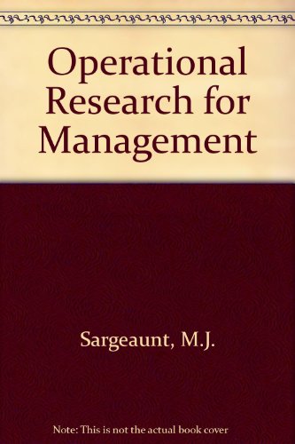 Imagen de archivo de Operational research for management a la venta por Better World Books