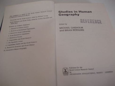 Imagen de archivo de Studies in Human Geography a la venta por Bernhard Kiewel Rare Books