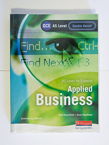 GCE AS Level Business Double Award for Edexcel (9780435401146) by Robert Dransfield; David Needham