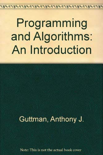 Stock image for Programming and Algorithms: An Introduction for sale by P.C. Schmidt, Bookseller