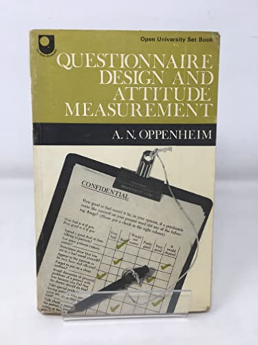 Beispielbild fr Questionnare Design and Attitude Measurement zum Verkauf von Better World Books