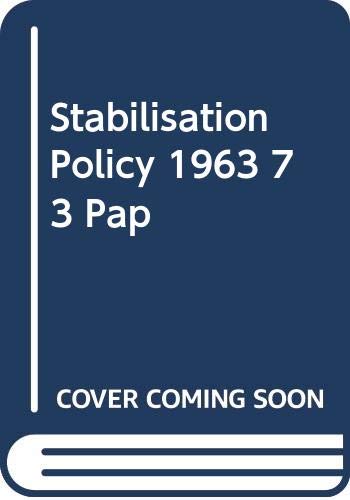 Stock image for Stabilization Policy in an African Setting 1963-1973 for sale by Better World Books Ltd