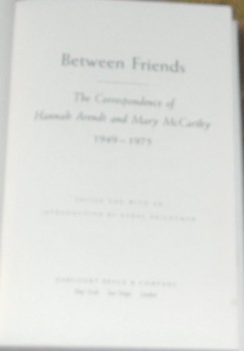 Between Friends (9780436202513) by Hannah Arendt