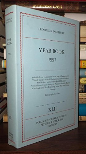 Stock image for Leo Baeck Institute Year Book XLIII 1997. for sale by Henry Hollander, Bookseller