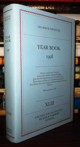 Beispielbild fr Leo Baeck Institute Year Book 1998 zum Verkauf von Project HOME Books