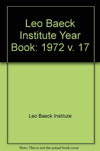 9780436244254: 1972 (v. 17) (Leo Baeck Institute Year Book)