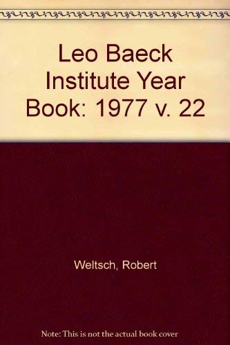 Beispielbild fr Leo Baeck Institute: Year Book XXII ( 1977 ): v. 22 zum Verkauf von WorldofBooks