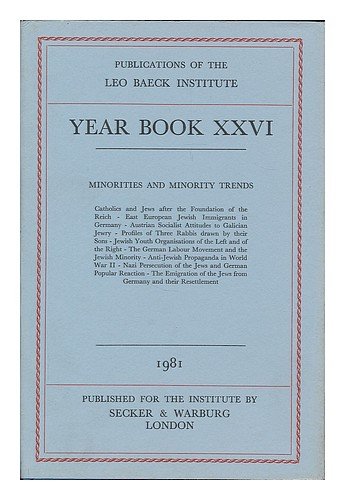 Beispielbild fr Publications of the Leo Baeck Institute. Year Book XXVI. zum Verkauf von Henry Hollander, Bookseller