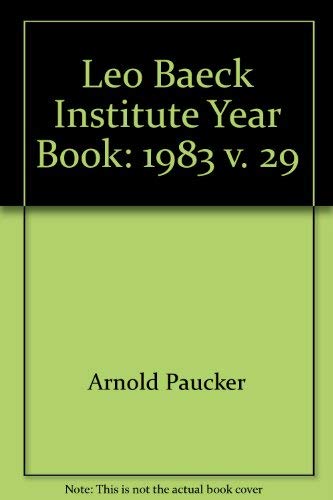 9780436255434: Leo Baeck Institute Year Book: 1983 v. 29
