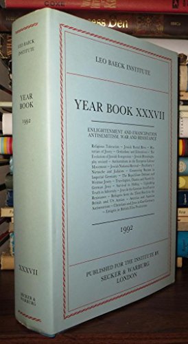 9780436255519: The Leo Baeck Institute Year Book 1992 (v. 37)