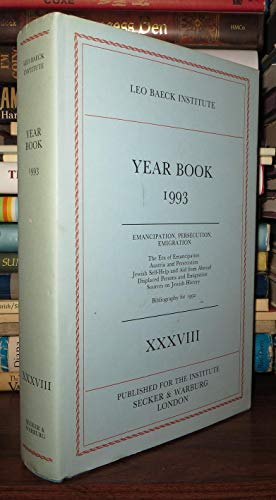 Beispielbild fr Emancipation, Persecution and Survival (v. 38) (Leo Baeck Institute Year Book) zum Verkauf von AwesomeBooks