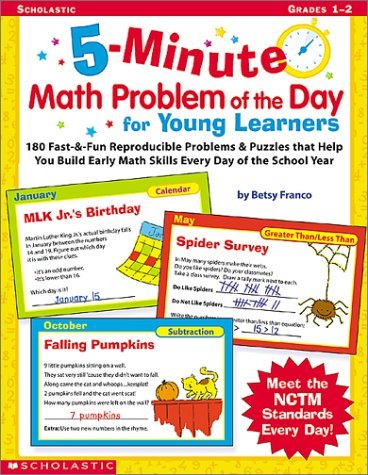 Beispielbild fr 5-Minute Math Problem of the Day for Young Learners: 180 Fast & Fun Reproducible Problems & Puzzles That Help You Build Early Math Skills Every Day of zum Verkauf von ThriftBooks-Dallas