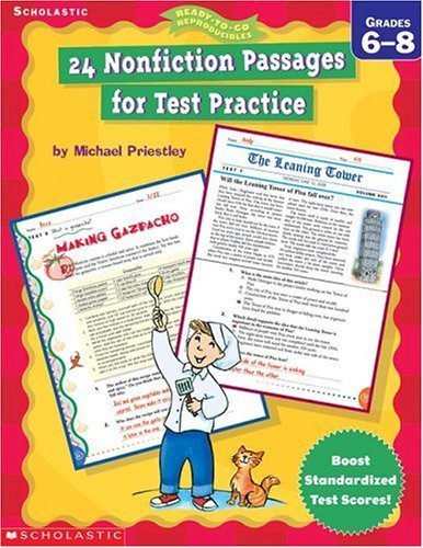 Imagen de archivo de 24 Nonfiction Passages for Test Practice: Grade 6-8 a la venta por ZBK Books