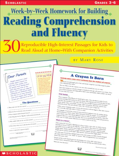 Beispielbild fr Week-by-Week Homework for Building Reading Comprehension and Fluency, Grades 3-6: 30 Reproducible, High-Interest Passages for Kids to Read Aloud at HomeNWith Companion Activities zum Verkauf von Your Online Bookstore