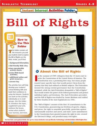 Imagen de archivo de Instant Internet Activities Folder: Bill of Rights a la venta por Wonder Book