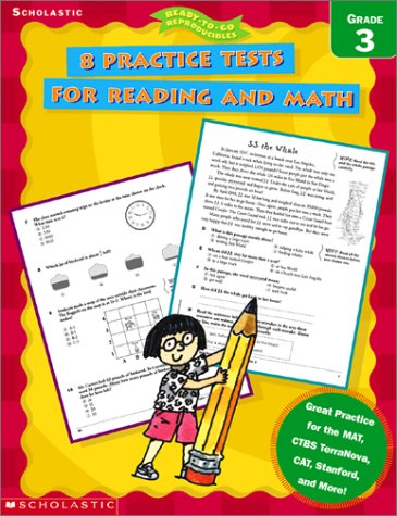 Imagen de archivo de 8 Practice Tests for Reading and Math: Grade 3 a la venta por HPB-Emerald