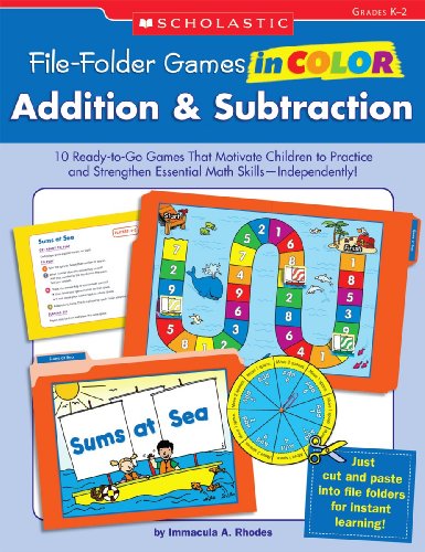 9780439395113: File-Folder Games in Color Addition & Subtraction: 10 Ready-To-Go Games That Motivate Children to Practice and Strengthen Essential Math Skills-Indepe