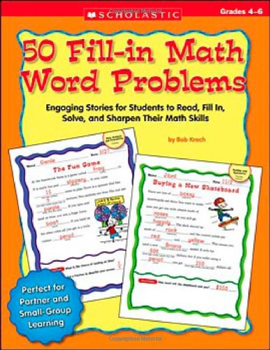 Beispielbild fr 50 Fill-in Math Word Problems: Grades 4-6 zum Verkauf von AwesomeBooks