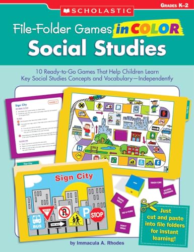 9780439517638: File-Folder Games in Color: Social Studies: 10 Ready-to-Go Games That Help Children Learn Key Social Studies Concepts and Vocabulary-Independently