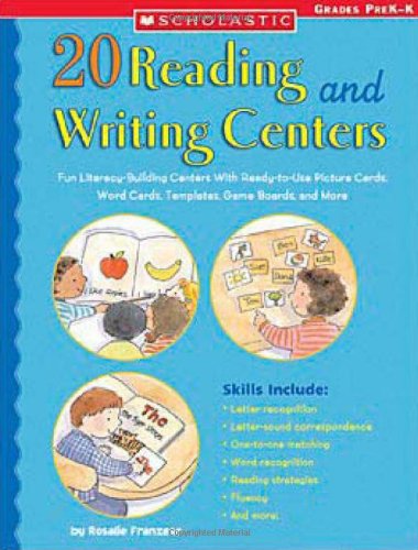 Beispielbild fr 20 Reading and Writing Centers : Fun Literacy-Building Centers with Ready-to-Use Picture Cards, Word Cards, Templates, Game Boards, and More zum Verkauf von Better World Books