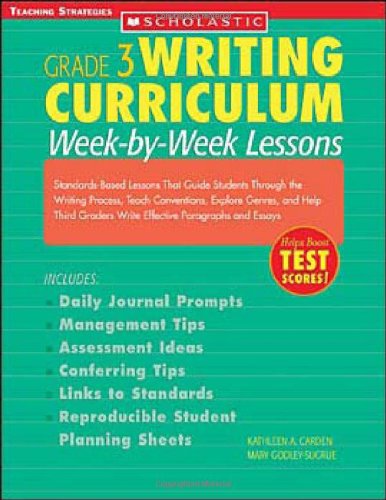 Beispielbild fr Grade 3 Writing Curriculum: Week-by-Week Lessons zum Verkauf von SecondSale