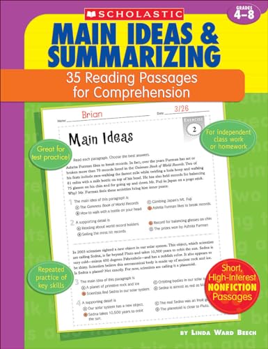 35 Reading Passages for Comprehension: Main Ideas & Summarizing: 35 Reading Passages for Comprehe...