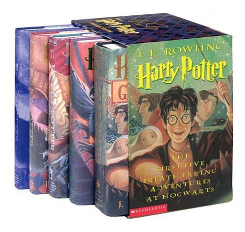 9780439612555: Harry Potter Hardcover Box Set with Leather Bookmark (Books 1-5)