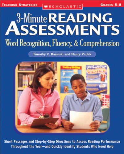 9780439650908: 3-Minute Reading Assessments Prehension: Word Recognition, Fluency, & Comprehension: Grades 5-8