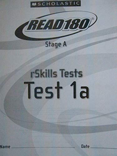 Beispielbild fr Scholastic Read 180 Stage A rSkills Tests Test 1A ISBN 0439759218 zum Verkauf von Hawking Books