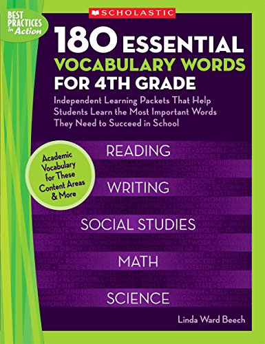 Beispielbild fr 180 Essential Vocabulary Words for 4th Grade: Independent Learning Packets That Help Students Learn the Most Important Words They Need to Succeed in School zum Verkauf von BooksRun