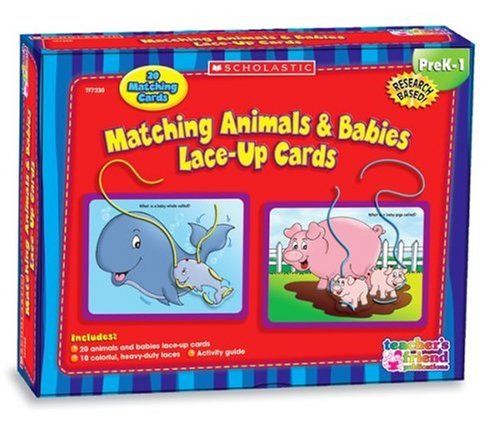 Beispielbild fr Matching Animals & Babies Lace-Up Cards zum Verkauf von Ergodebooks