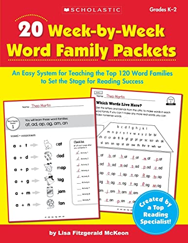 Beispielbild fr 20 Week-By-Week Word Family Packets zum Verkauf von Blackwell's