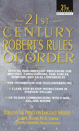 Imagen de archivo de 21st Century Robert's Rules of Order (21st Century Reference) a la venta por Your Online Bookstore