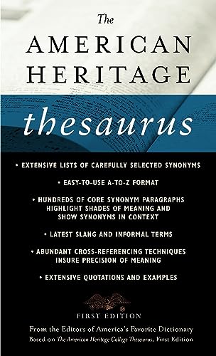 9780440242543: The American Heritage Thesaurus, First Edition