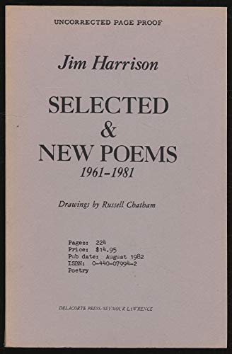 Selected & new poems, 1961-1981: Jim Harrison