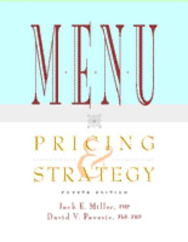 Beispielbild fr Menu Pricing & Strategy (Hospitality, Travel & Tourism) zum Verkauf von Books From California