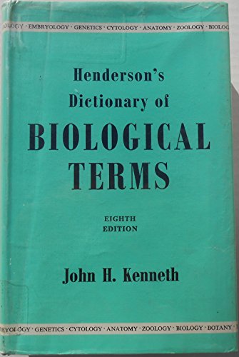 9780442033385: Henderson's Dictionary of Biological Terms: 8th Edition