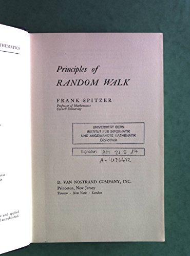 Imagen de archivo de Principles of Random Walk a la venta por Better World Books