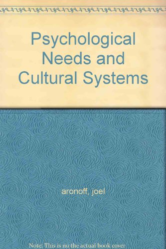 9780442098858: Psychological Needs and Cultural Systems: A Case Study