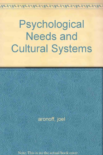 9780442098858: Psychological Needs and Cultural Systems: A Case Study (Insight Series on Psychology)