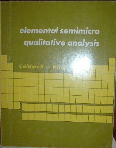 Imagen de archivo de Elemental Semimicro Qualitative Analysis a la venta por Wonder Book