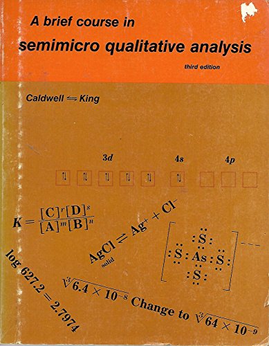 Beispielbild fr A Brief Course in Semimicro Qualitative Analysis zum Verkauf von Hawking Books