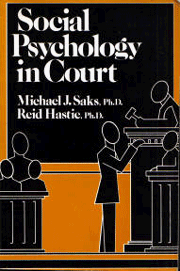 Beispielbild fr Social Psychology in Court zum Verkauf von Better World Books