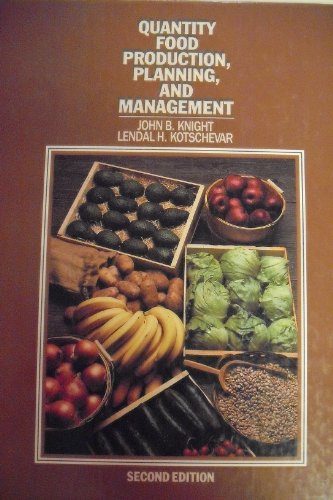 Stock image for Quantity Food Production, Planning, and Management for sale by Bingo Used Books